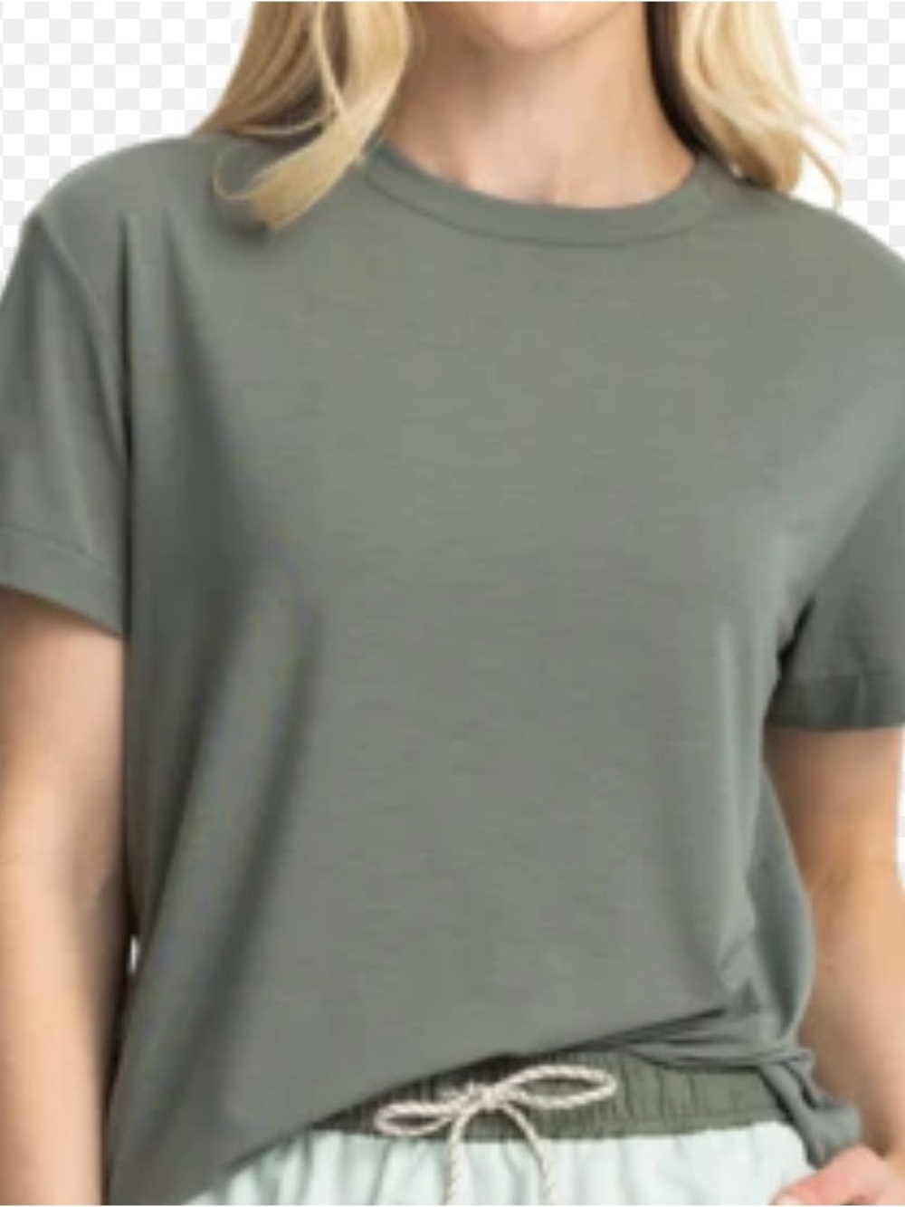 Free Fly Elevate Crewneck Lightweight Tee in Agave Green - Women's XS